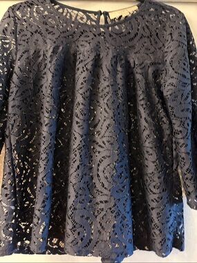 LOFT Black Lace Top